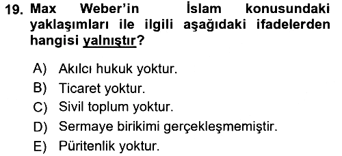 Din ve Toplum 2017-2018 Ara Sınav - 19. soru