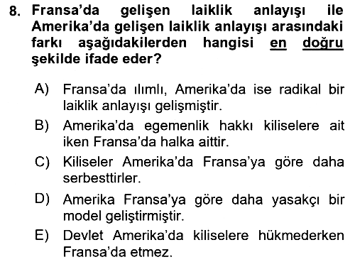 Din ve Toplum 2018-2019 Ara Sınav - 8. soru