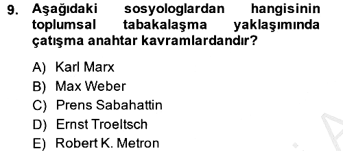 Din ve Toplum 2014-2015 Dönem Sonu Sınavı - 9. soru
