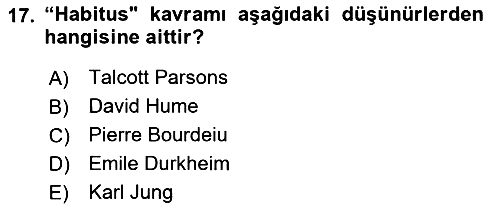 Din ve Toplum 2018-2019 Dönem Sonu Sınavı - 17. soru