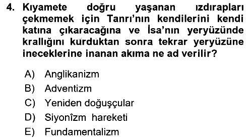 Din ve Toplum 2021-2022 Dönem Sonu Sınavı - 4. soru
