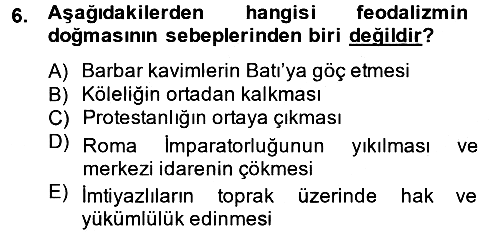 Din ve Toplum 2014-2015 Tek Ders Sınavı - 6. soru