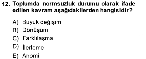 Din ve Toplum 2014-2015 Tek Ders Sınavı - 12. soru