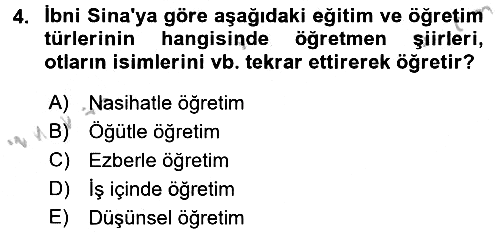 Eğitim Felsefesi 2016-2017 3 Ders Sınavı - 4. soru