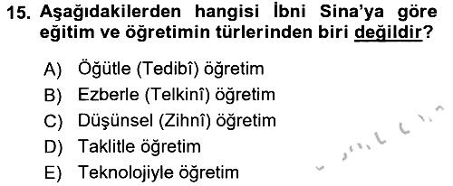 Eğitim Felsefesi 2016-2017 3 Ders Sınavı - 15. soru