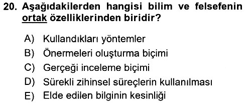 Eğitim Felsefesi 2016-2017 3 Ders Sınavı - 20. soru