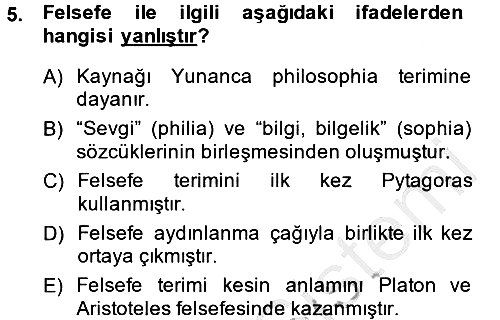Eğitim Felsefesi 2014-2015 Ara Sınav - 5. soru