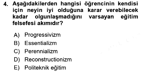 Eğitim Felsefesi 2015-2016 Ara Sınav - 4. soru