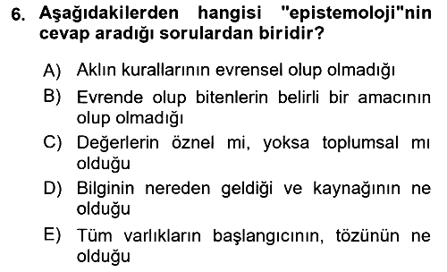 Eğitim Felsefesi 2016-2017 Ara Sınav - 6. soru