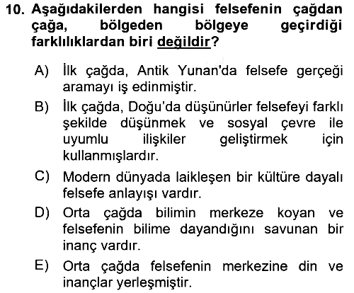 Eğitim Felsefesi 2017-2018 Ara Sınav - 10. soru