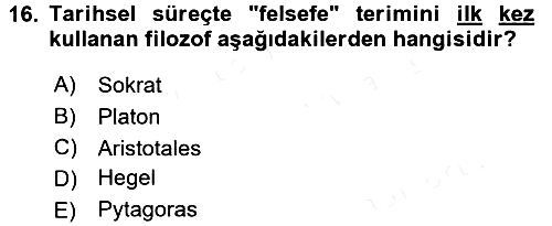 Eğitim Felsefesi 2017-2018 Ara Sınav - 16. soru