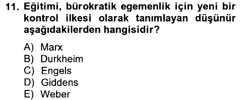 Eğitim Felsefesi 2012-2013 Dönem Sonu Sınavı - 11. soru