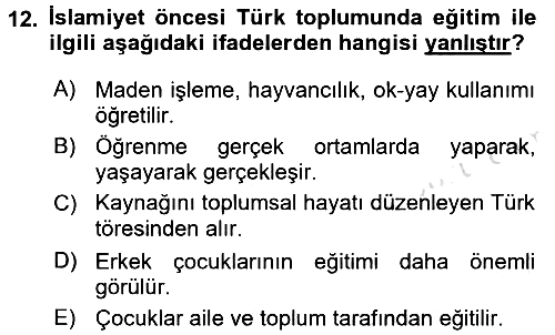 Eğitim Felsefesi 2016-2017 Dönem Sonu Sınavı - 12. soru