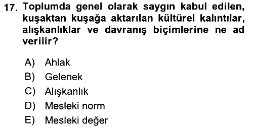 Eğitim Felsefesi 2016-2017 Dönem Sonu Sınavı - 17. soru