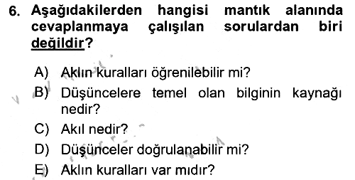 Eğitim Felsefesi 2018-2019 Yaz Okulu Sınavı - 6. soru