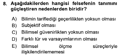 Eğitim Felsefesi 2024-2025 Ara Sınav - 8. soru
