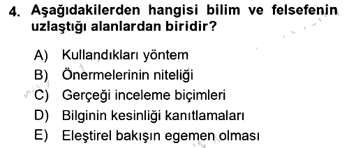 Eğitim Felsefesi 2023-2024 Dönem Sonu Sınavı - 4. soru