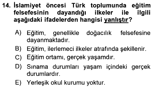 Eğitim Felsefesi 2024-2025 Dönem Sonu Sınavı - 14. soru