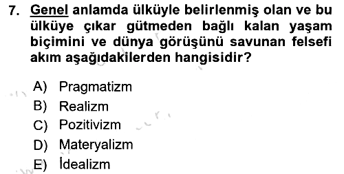 Eğitim Felsefesi 2024-2025 Yaz Okulu Sınavı - 7. soru