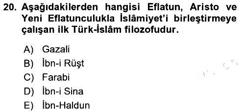 Eğitim Felsefesi 2024-2025 Yaz Okulu Sınavı - 20. soru