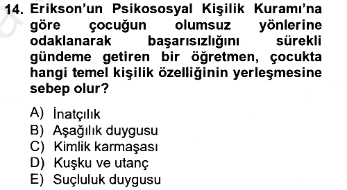 Eğitim Psikolojisi 2012-2013 Ara Sınav - 14. soru
