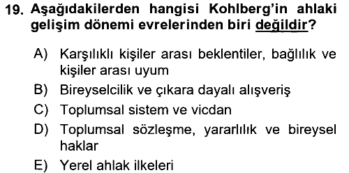 Eğitim Psikolojisi 2015-2016 Ara Sınav - 19. soru