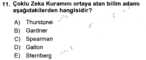 Eğitim Psikolojisi 2016-2017 Ara Sınav - 11. soru