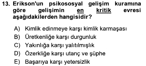Eğitim Psikolojisi 2017-2018 Ara Sınav - 13. soru