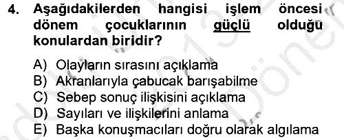 Eğitim Psikolojisi 2013-2014 Dönem Sonu Sınavı - 4. soru