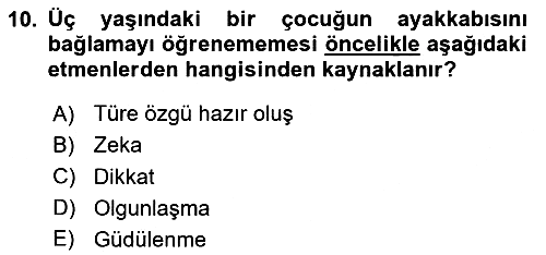 Eğitim Psikolojisi 2023-2024 Yaz Okulu Sınavı - 10. soru