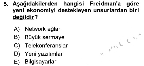 Ekonomi Sosyolojisi 2016-2017 3 Ders Sınavı - 5. soru