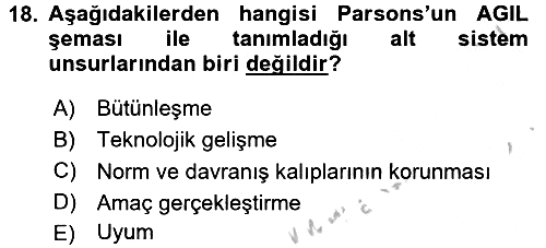 Ekonomi Sosyolojisi 2016-2017 3 Ders Sınavı - 18. soru