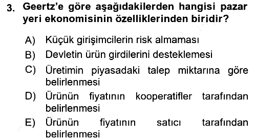 Ekonomi Sosyolojisi 2017-2018 3 Ders Sınavı - 3. soru