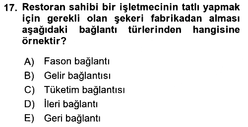 Ekonomi Sosyolojisi 2018-2019 3 Ders Sınavı - 17. soru