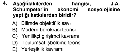 Ekonomi Sosyolojisi 2012-2013 Ara Sınav - 4. soru