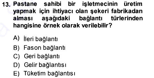 Ekonomi Sosyolojisi 2013-2014 Ara Sınav - 13. soru