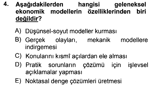 Ekonomi Sosyolojisi 2014-2015 Ara Sınav - 4. soru