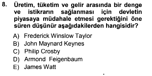 Ekonomi Sosyolojisi 2012-2013 Dönem Sonu Sınavı - 8. soru