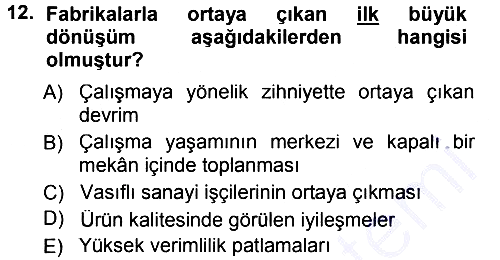 Ekonomi Sosyolojisi 2012-2013 Dönem Sonu Sınavı - 12. soru