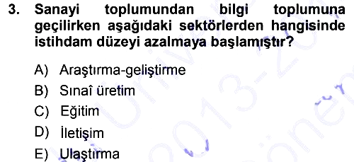 Ekonomi Sosyolojisi 2013-2014 Dönem Sonu Sınavı - 3. soru
