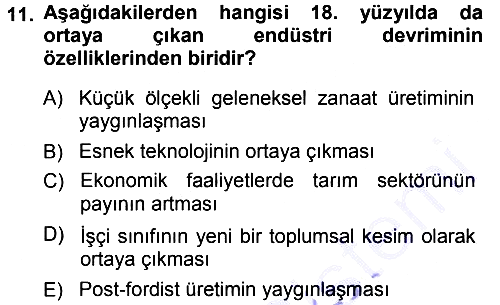 Ekonomi Sosyolojisi 2013-2014 Dönem Sonu Sınavı - 11. soru