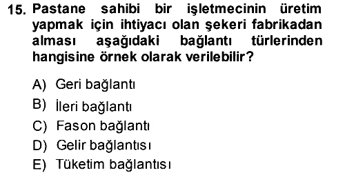 Ekonomi Sosyolojisi 2014-2015 Dönem Sonu Sınavı - 15. soru