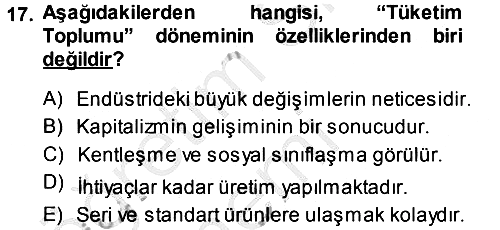 Ekonomi Sosyolojisi 2014-2015 Dönem Sonu Sınavı - 17. soru