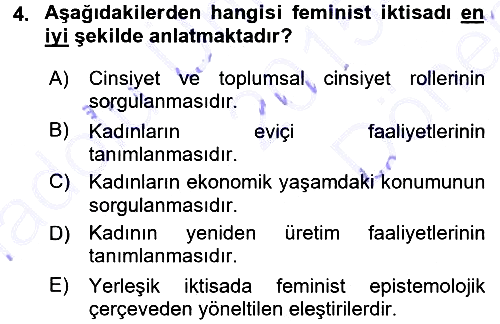 Ekonomi Sosyolojisi 2015-2016 Dönem Sonu Sınavı - 4. soru