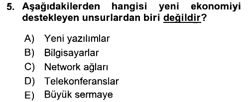 Ekonomi Sosyolojisi 2015-2016 Dönem Sonu Sınavı - 5. soru