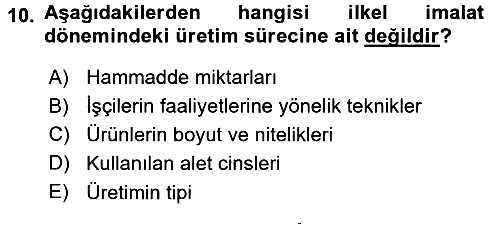 Ekonomi Sosyolojisi 2015-2016 Dönem Sonu Sınavı - 10. soru