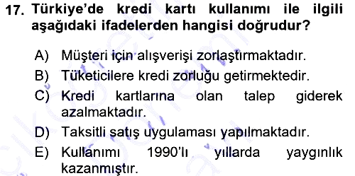 Ekonomi Sosyolojisi 2015-2016 Dönem Sonu Sınavı - 17. soru