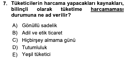 Ekonomi Sosyolojisi 2016-2017 Dönem Sonu Sınavı - 7. soru