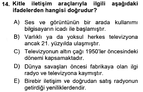 Ekonomi Sosyolojisi 2016-2017 Dönem Sonu Sınavı - 14. soru