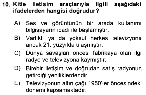 Ekonomi Sosyolojisi 2019-2020 Dönem Sonu Sınavı - 10. soru